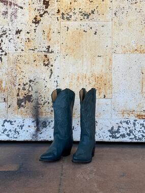Vintage Texas Boot Company Boots - Size 5 1/2 Dark Teal - Turquoise